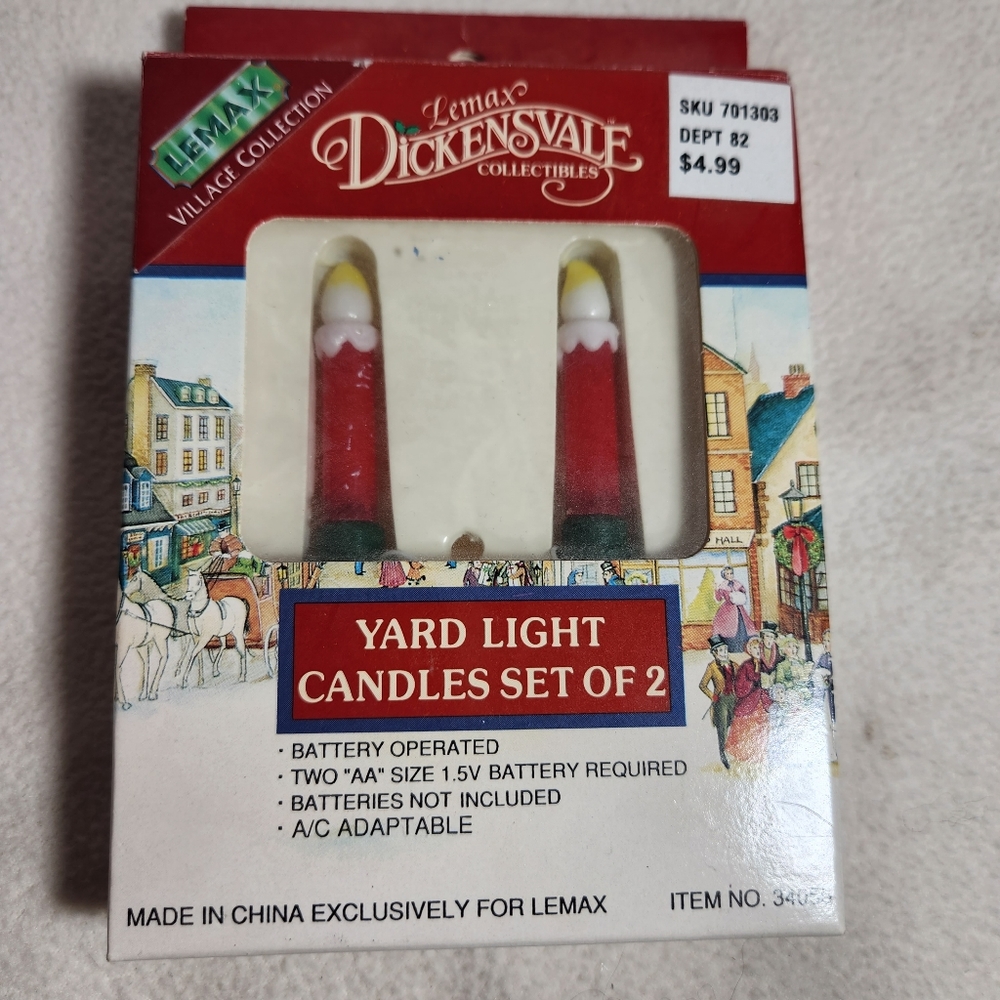 NEW Vintage Lemax Dickensvale Christmas Village Yard Light Candle Decorations